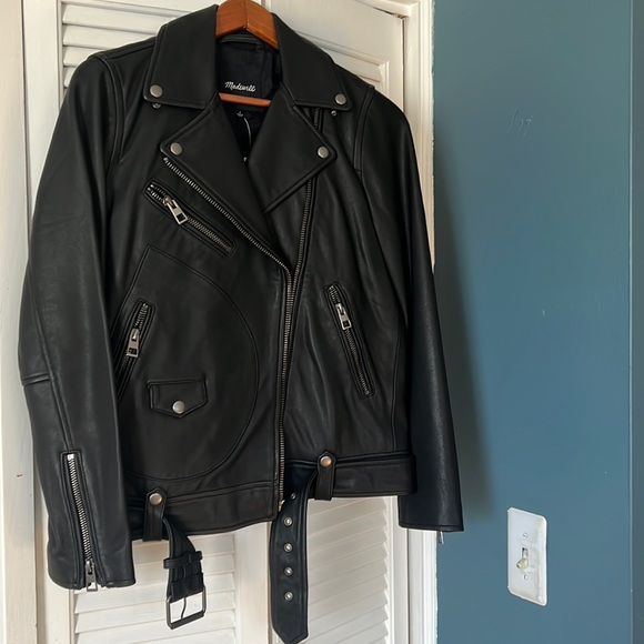 Madewell Oversized Leather Jacket, size small - Picture 7 of 15